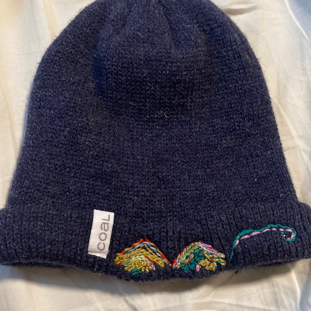 Coal hand embroidered beanie